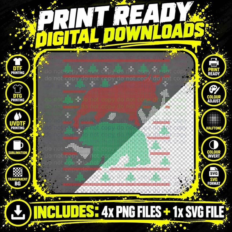 My Christmas Pajama Sweater Shirt Day Trading Stock Png SVG Digital Bundle