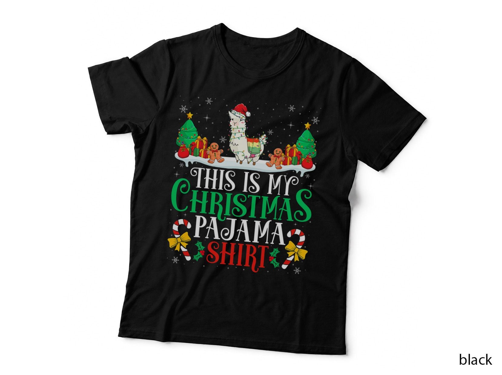 My Llama Christmas Xmas Pajama Shirt - Alpaca Llama Lover T-Shirt