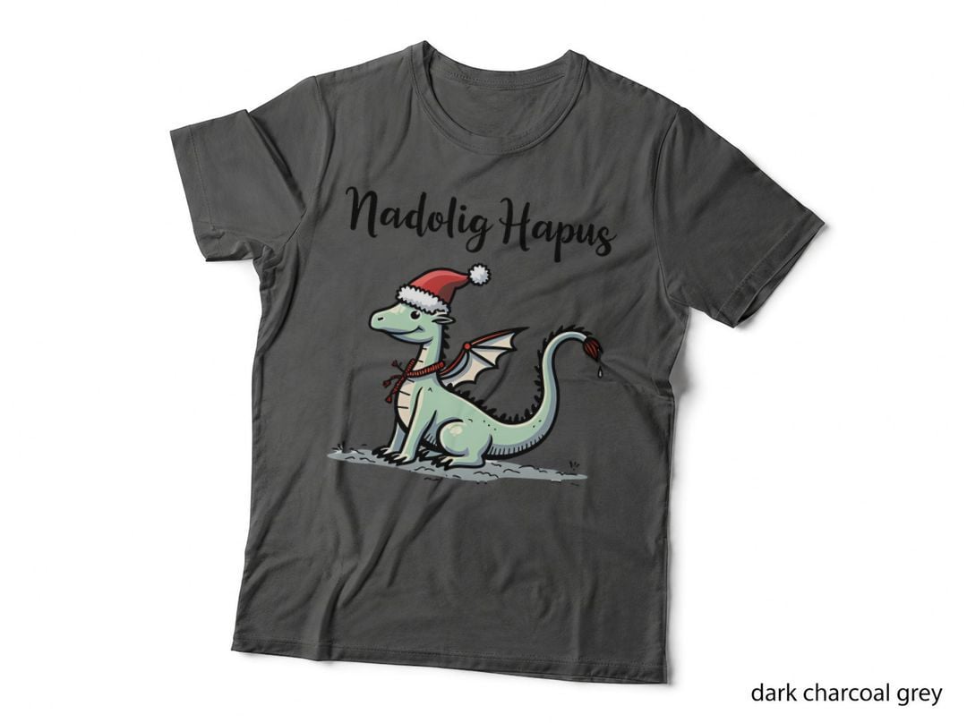 Nadolig Hapus Dragon in a Santa Hat T-Shirt