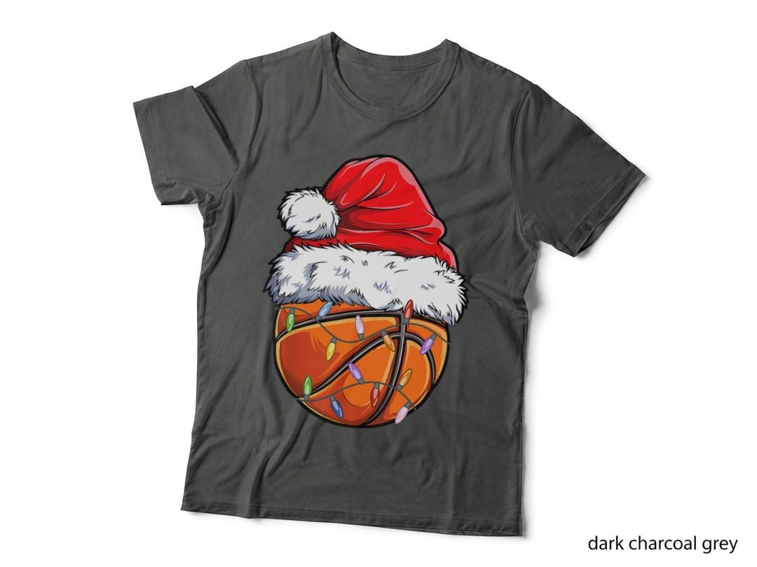 Basketball Christmas Santa Hat - Funny Basketball Xmas T-Shirt