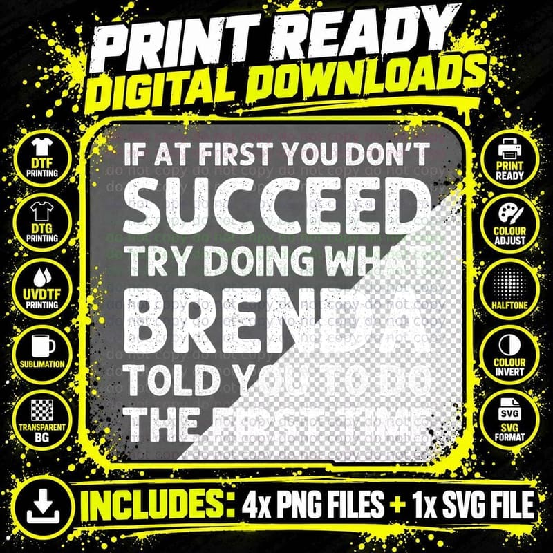 Brenda Name Personalized Birthday Funny Christmas Joke Png SVG Digital Bundle