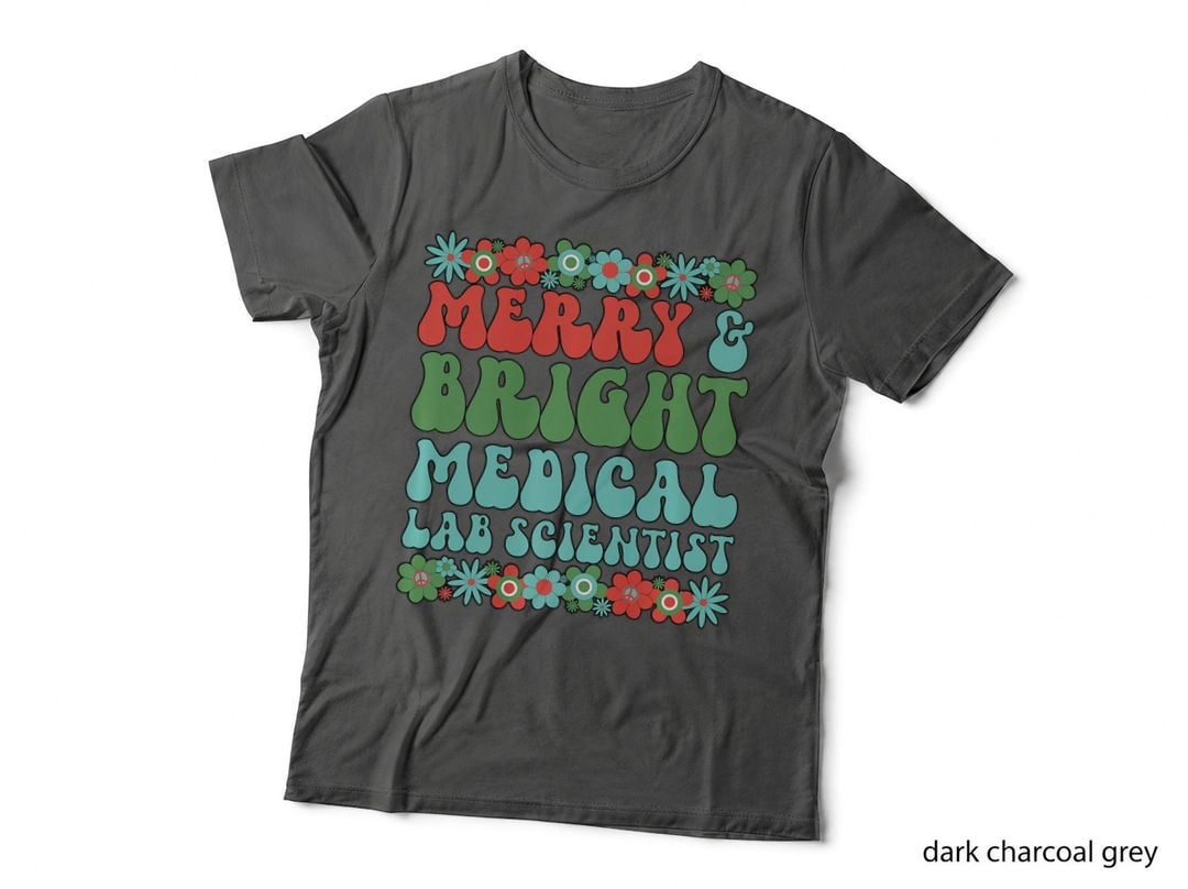 Bright Medical Lab Scientist Christmas Med Science Xmas T-Shirt