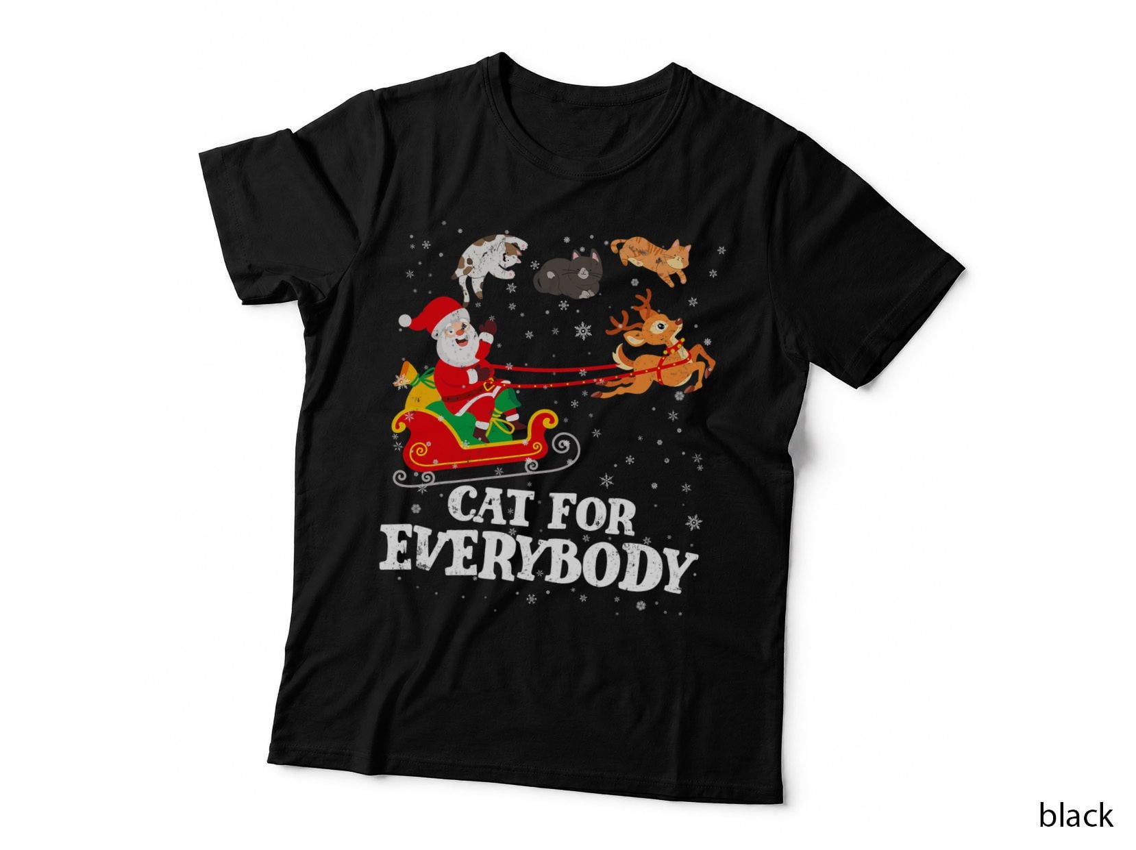 Cats Everybody Santa Christmas Pjs Xmas Women Men T-Shirt