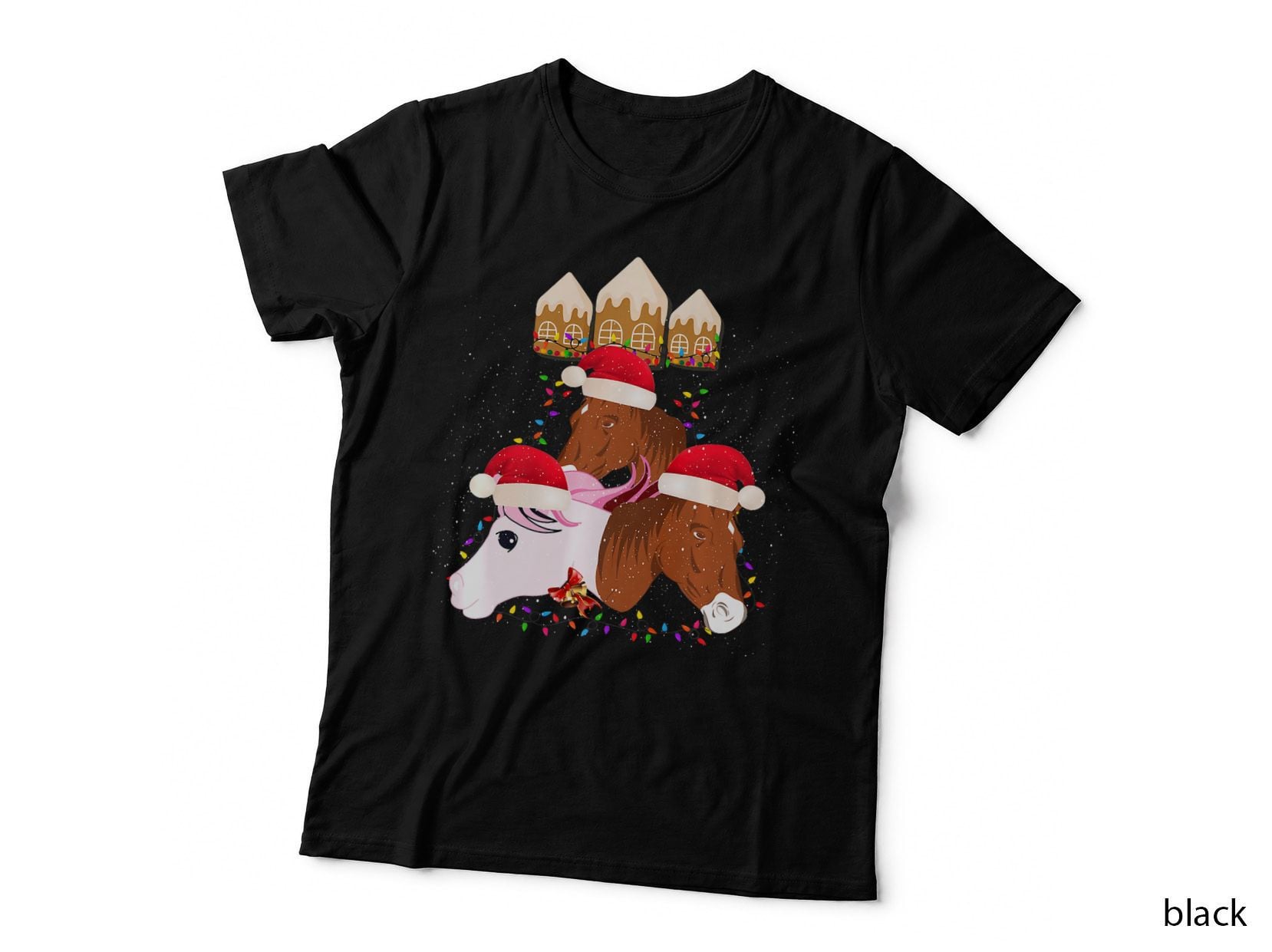 Christmas Horses Holiday Festive Seasonal Celebration T-Shirt