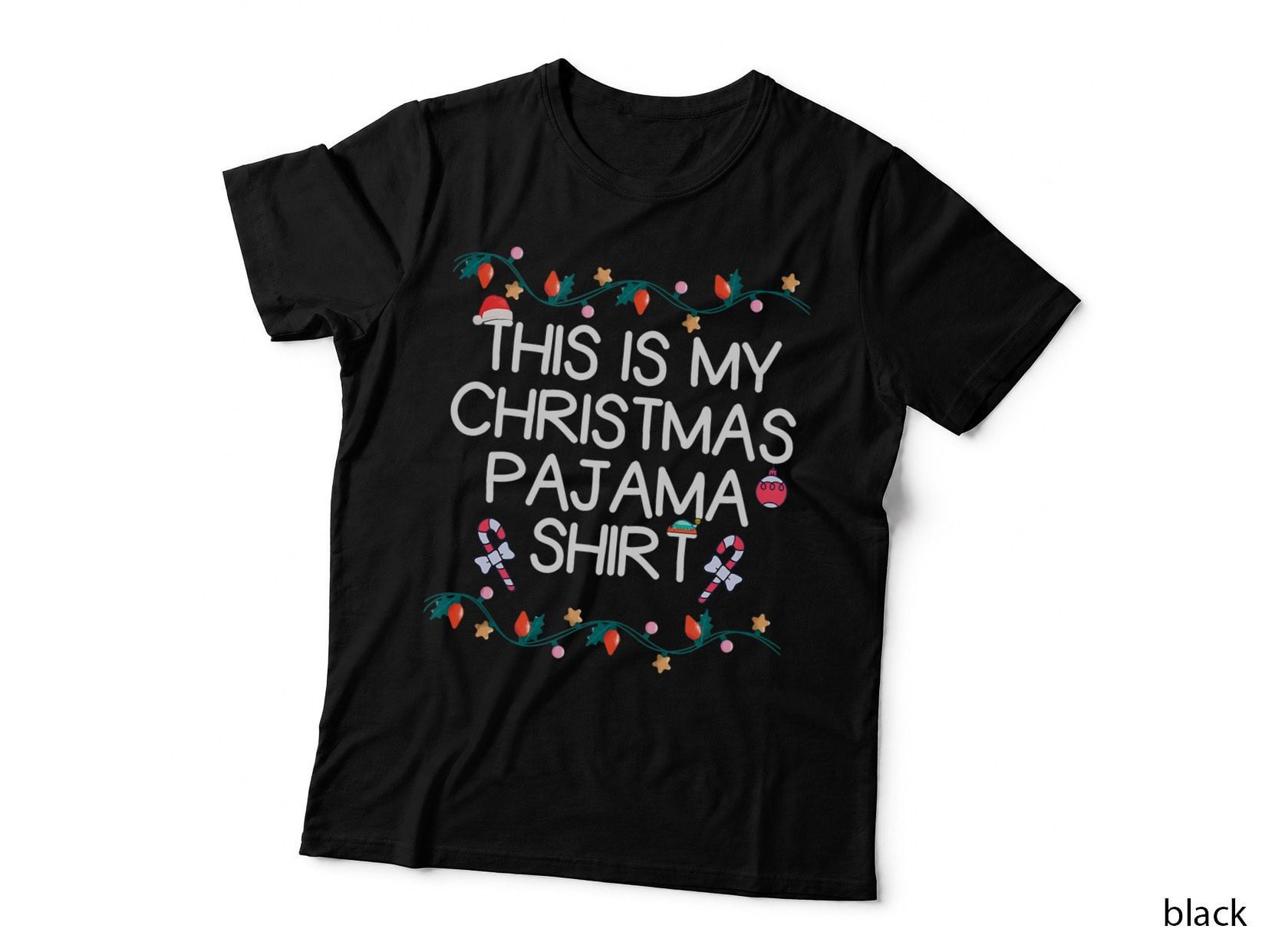 Christmas Pajama Shirt, Funny Santa Outfit Seasonal Celebration T-Shirt