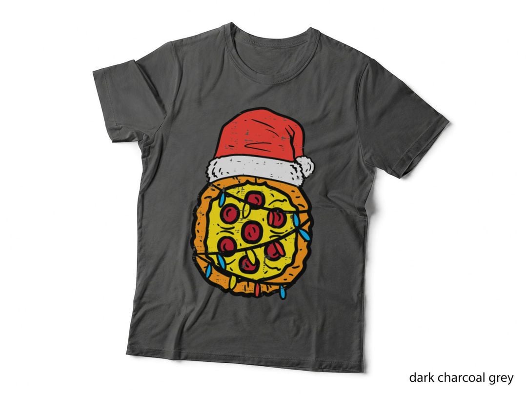 Christmas Pizza Santa Funny Xmas Food Lover Men Women Kids T-Shirt