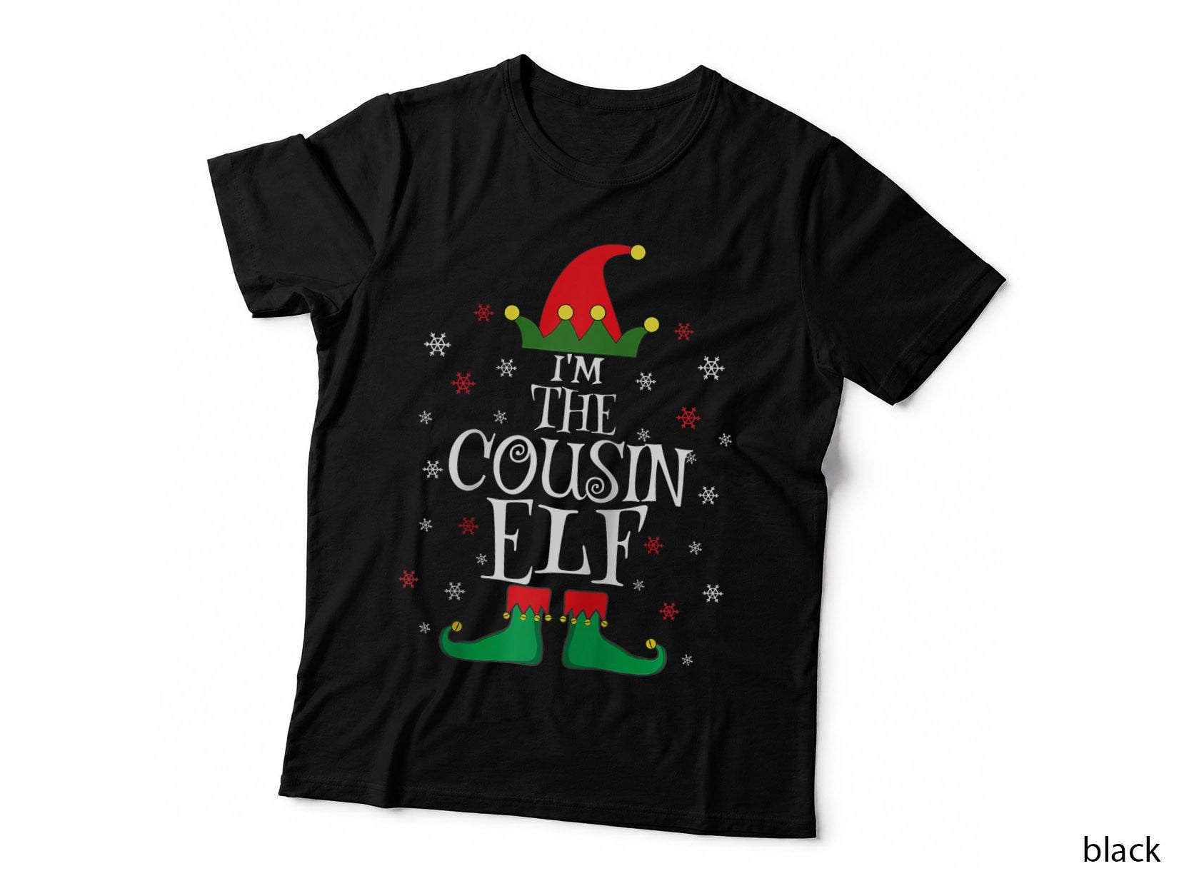 Cousin Elf Matching Family Group Christmas Party Funny T-Shirt