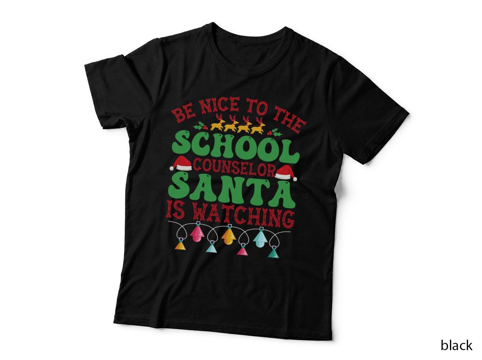 Family Winter Santa Christmas Funny School Counselor Quote T-Shirt