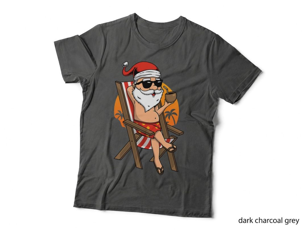 Funny Beach Cool Santa Christmas in July Women Men T-Shirt