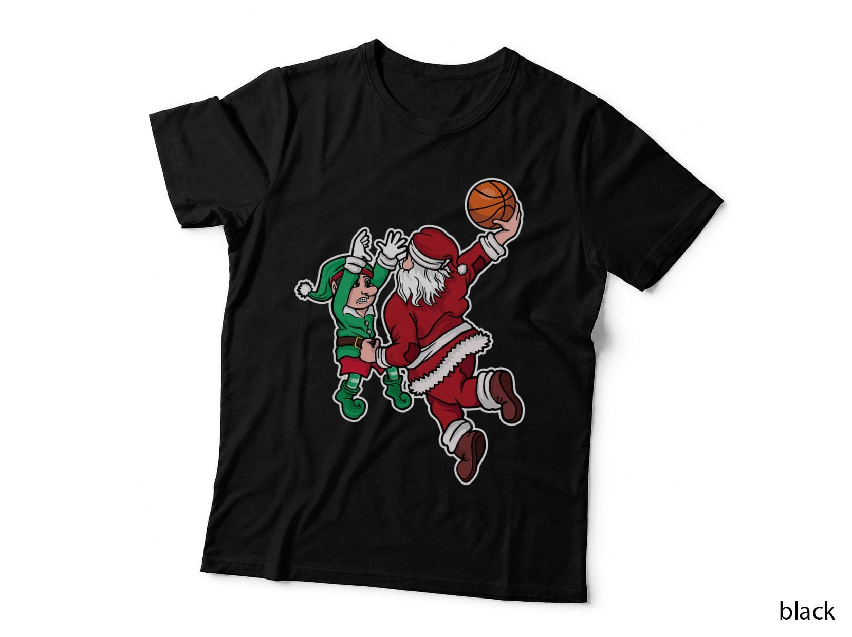 Funny Christmas Basketball Player Santa Claus Dunk Xmas T-Shirt