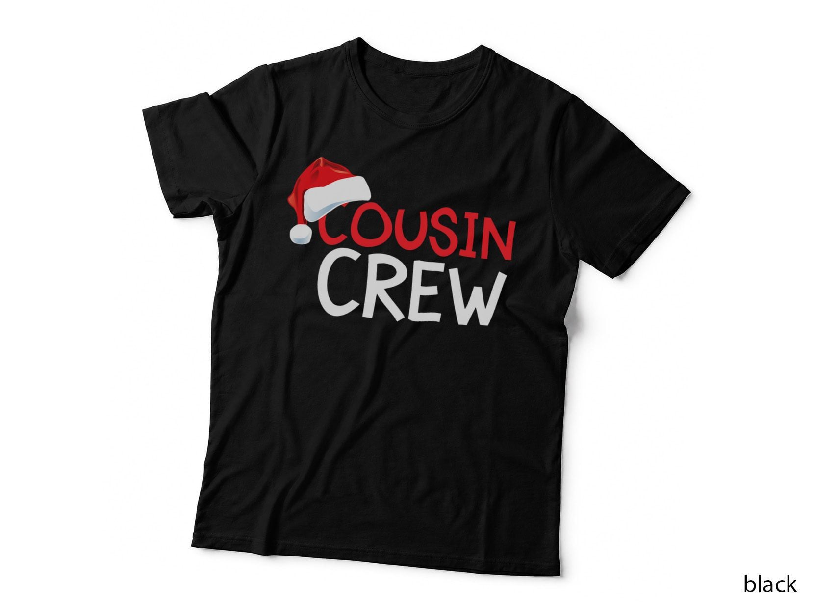 Funny Cousin Crew Santa Hat Matching Christmas Sleeping Xmas T-Shirt