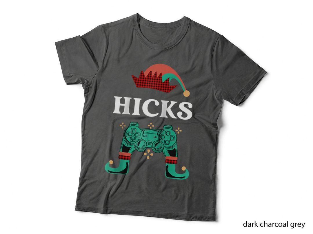 Gamer Elf Custom Name Hicks Christmas Legendary Video Game, Gift T-Shirt