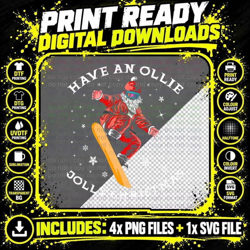 Have an Ollie Jolly Christmas Funny Santa Claus Xmas Png SVG Digital Bundle