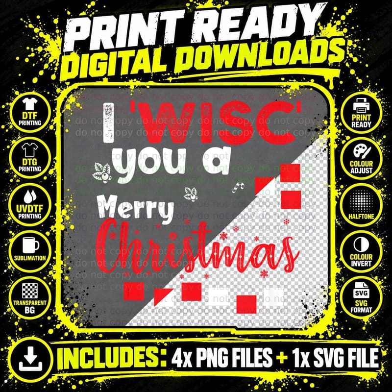 I WISC You a Merry Christmas Clinical or School Png SVG Digital Bundle
