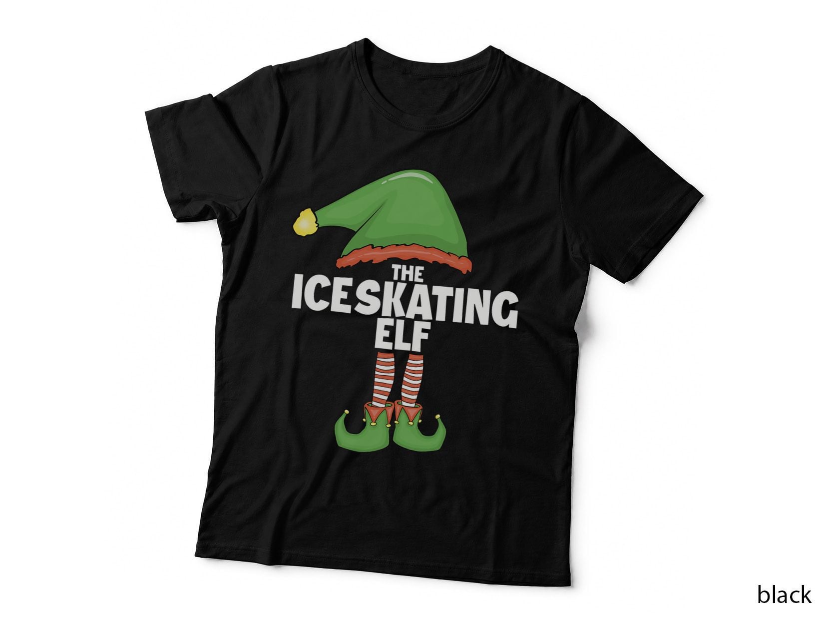 Ice Skating Elf Tshirt Family Xmas Holiday Santa Christmas T-Shirt