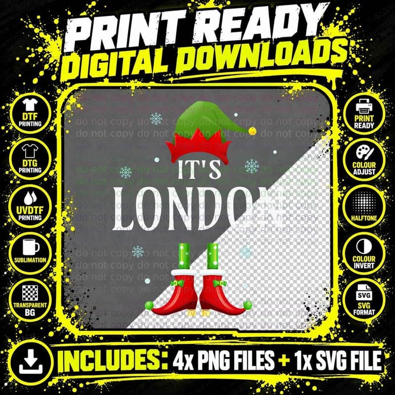 It's London Elf Funny Personalized Name Christmas T-Shirt Png SVG Digital Bundle