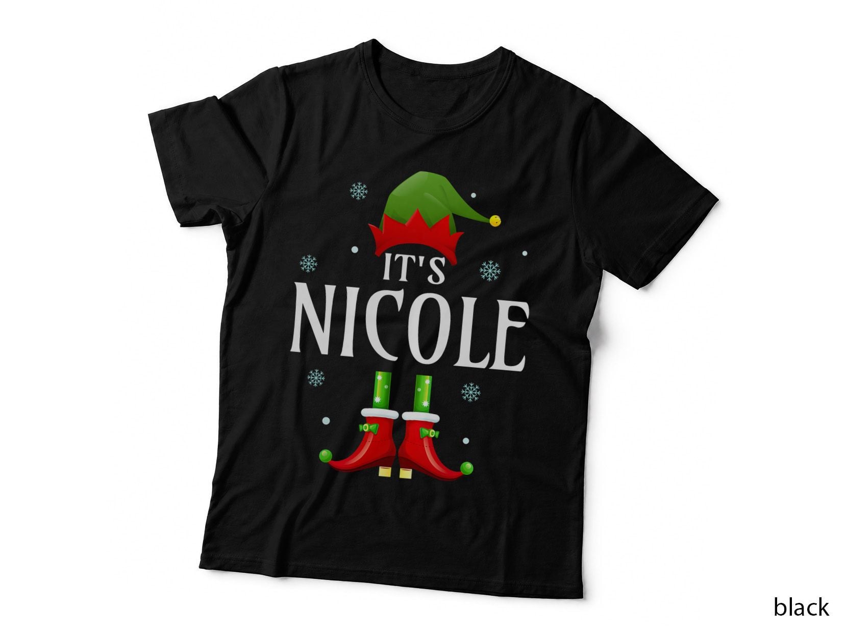 It's Nicole Elf Funny Personalized Name Christmas T-Shirt