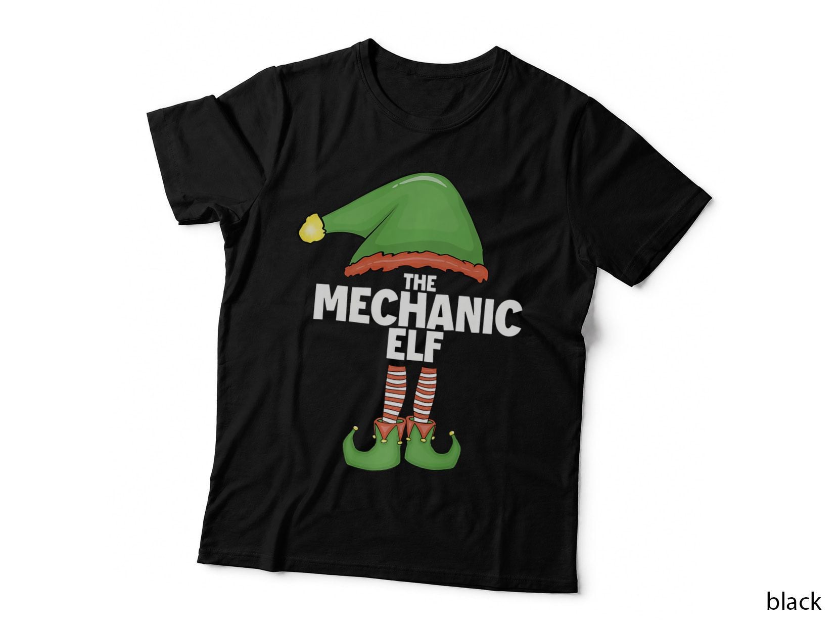 Mechanic Elf Family Xmas Holiday Santa Christmas Gift T-Shirt