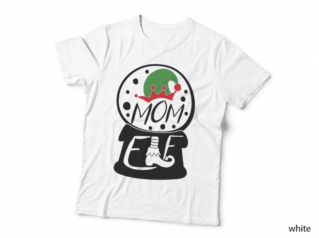 Merry Christmas Holiday Mom Elf Funny Snowing Globe T-Shirt
