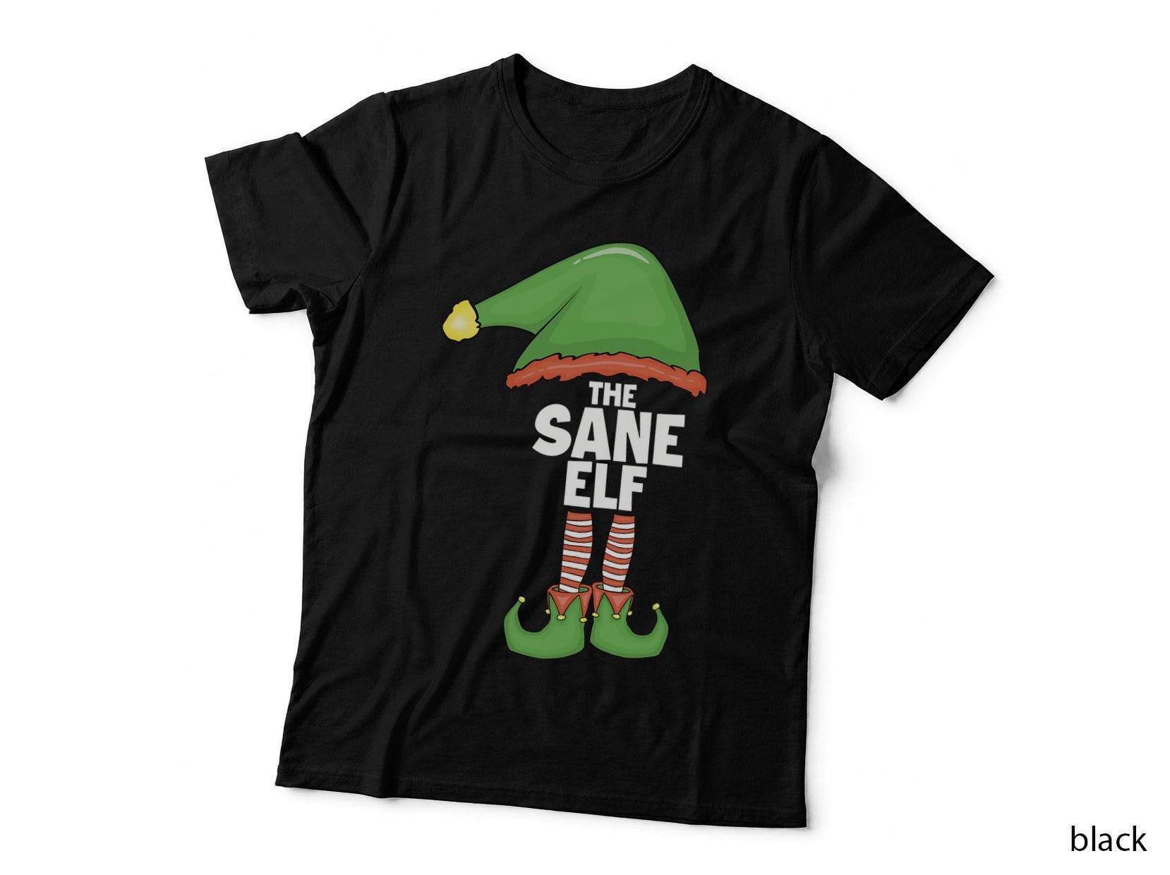 Sane Elf Tshirt Family Xmas Holiday Shirt Santa Christmas T-Shirt