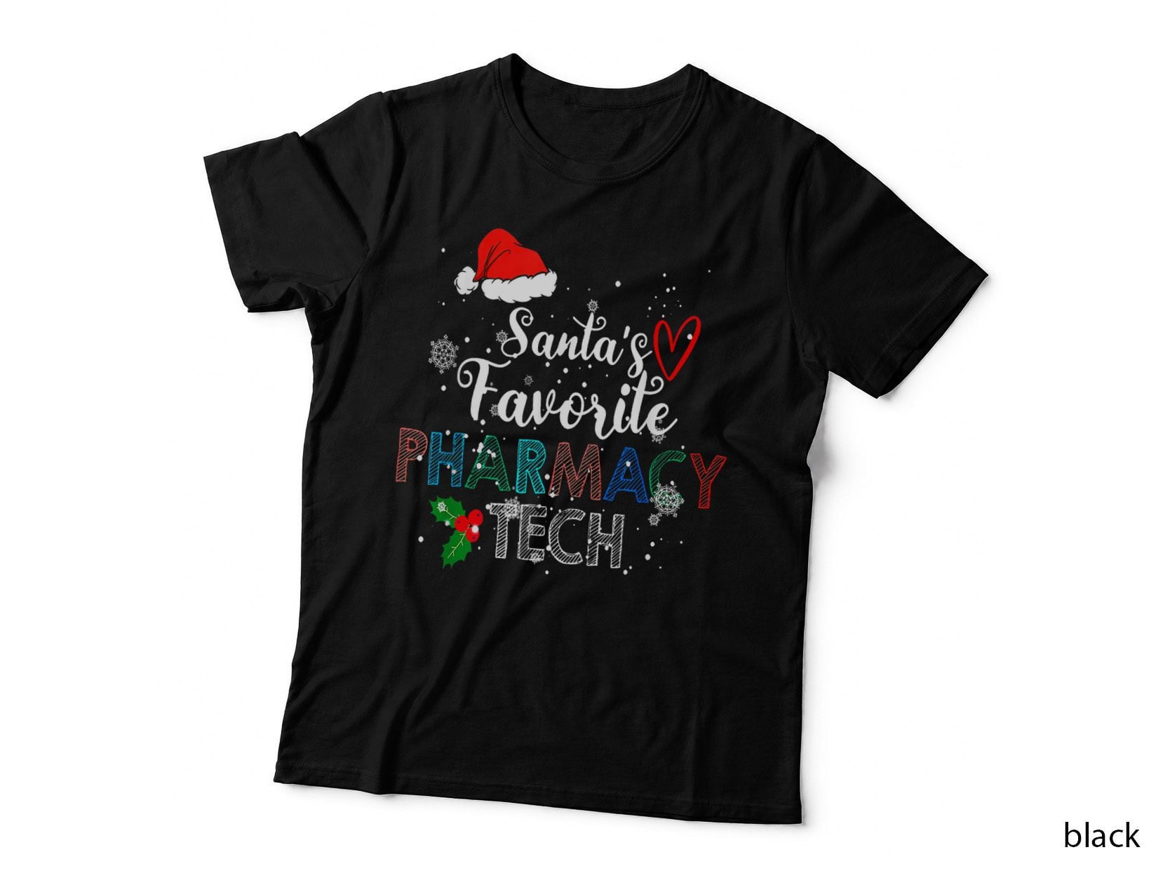 Santa's Favorite Pharmacy Tech Christmas Costume Funny Xmas T-Shirt