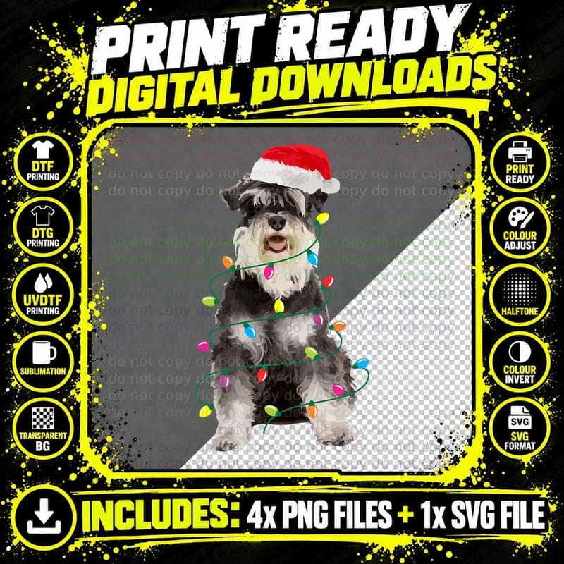 Schnauzer Christmas Xmas Funny 2020 Men Women Dog T-Shirt Png SVG Digital Bundle