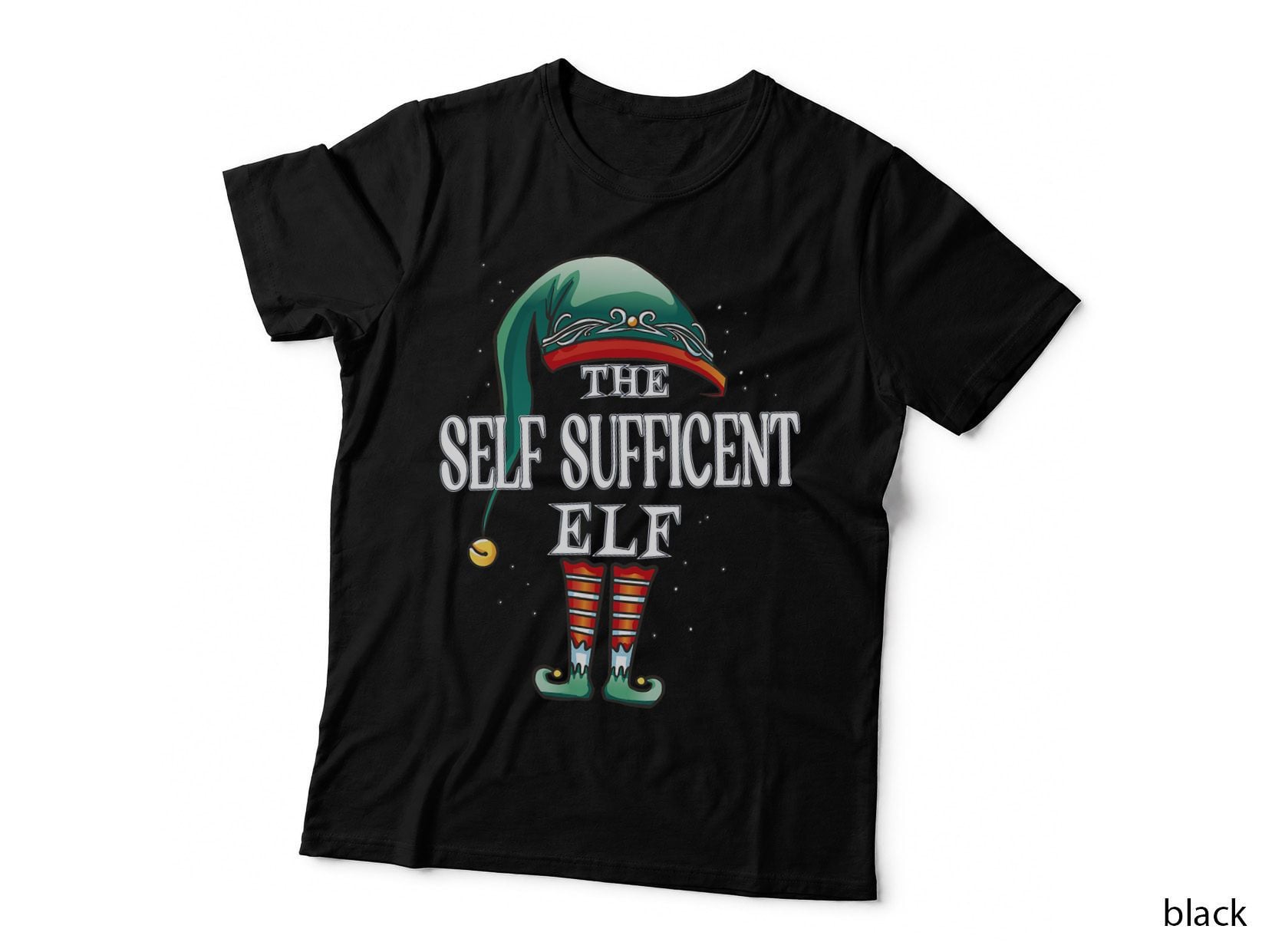 Self Sufficent Elf Christmas Group Xmas Pajama Party T-Shirt