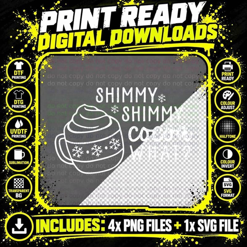 Shimmy Cocoa What Girls Kids Women Funny Christmas Png SVG Digital Bundle