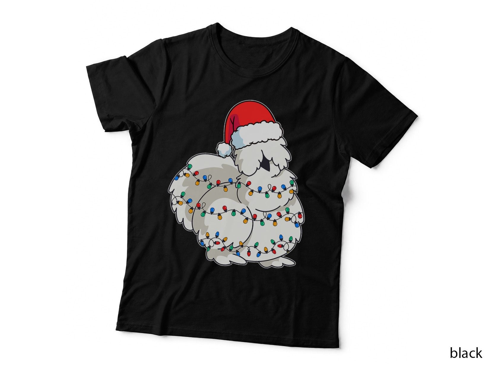Silkie Silky Chicken Funny Christmas Graphic T-Shirt