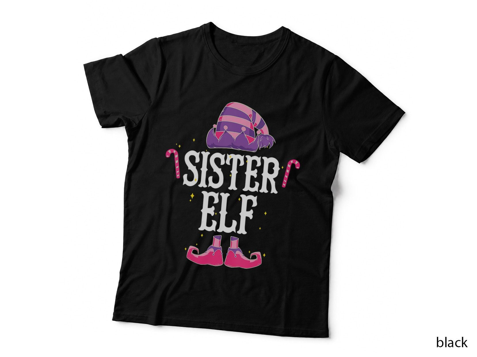 Sister Elf Funny Humor Family Christmas Pajamas T-Shirt