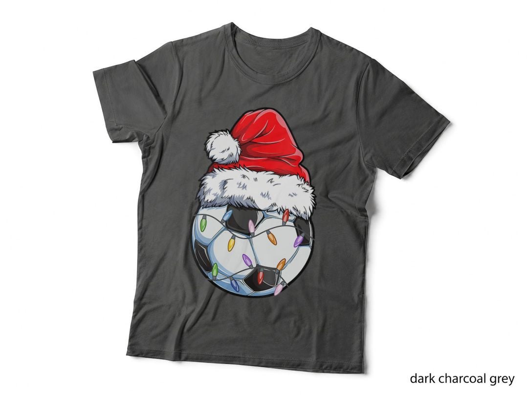 Soccer Football Christmas Santa Hat Funny Soccer T-Shirt
