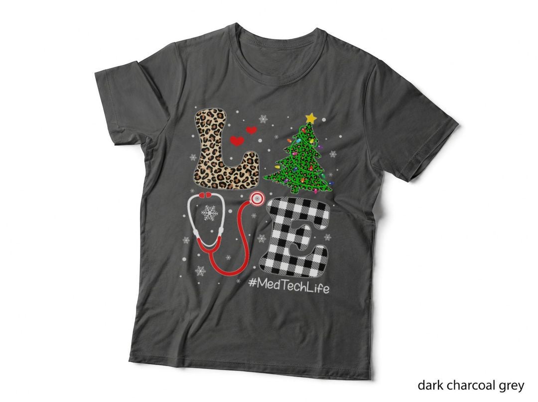 Technician Christmas Tree Buffalo Plaid Love Med Tech Life, Holiday Gift T-Shirt
