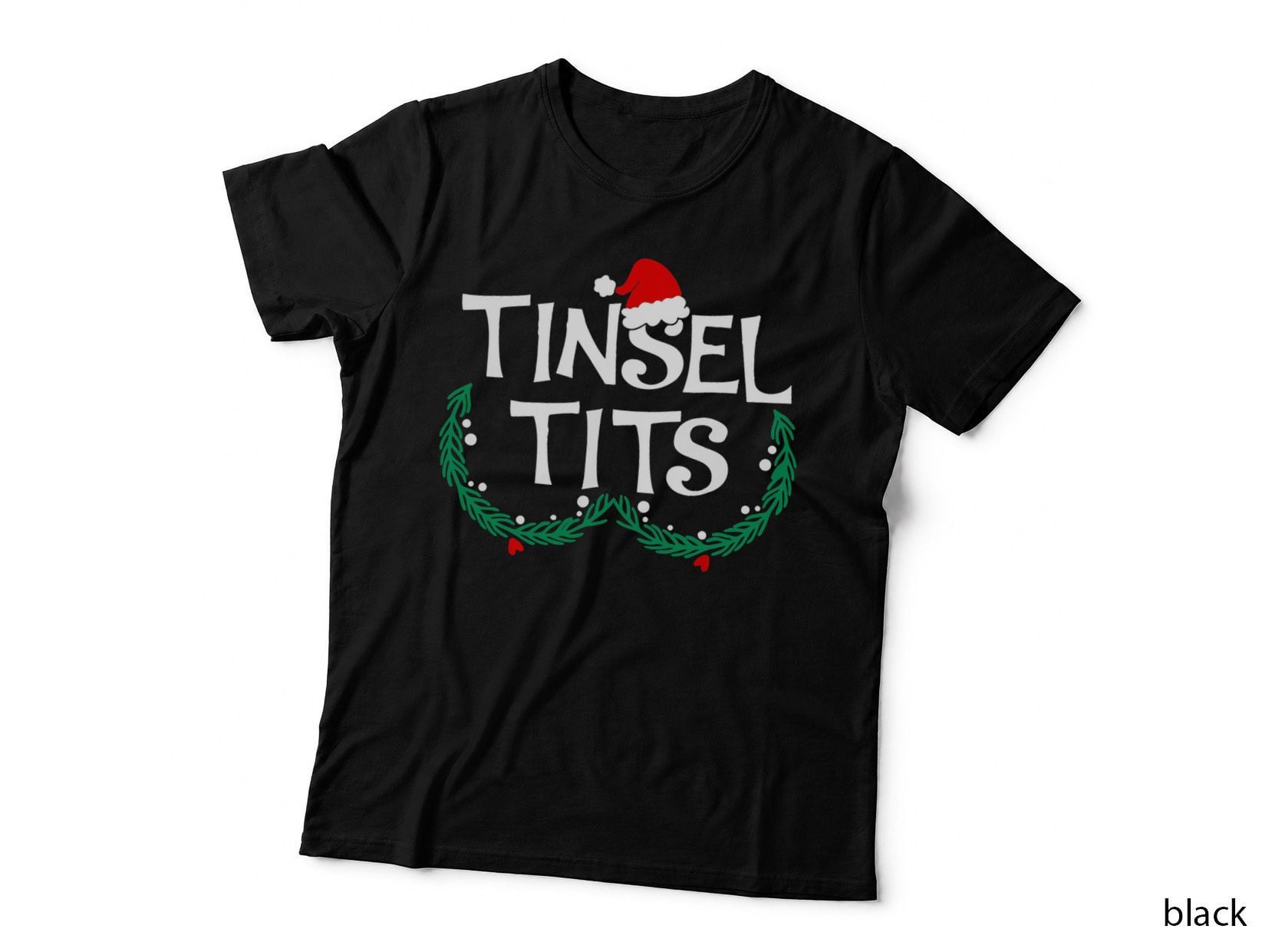 Tinsel Tits and Jingle Balls Funny Christmas Couple Matching T-Shirt