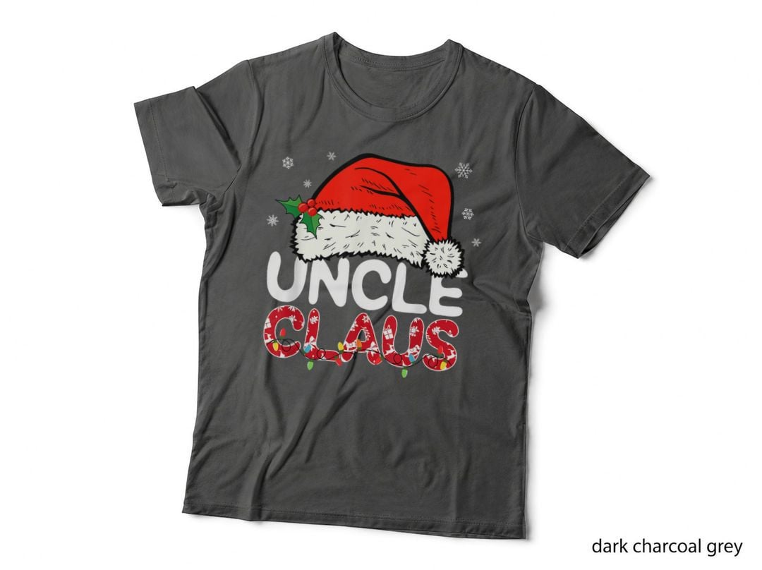 Uncle Claus Santa Hat Funny Family Christmas Lights Pajama T-Shirt