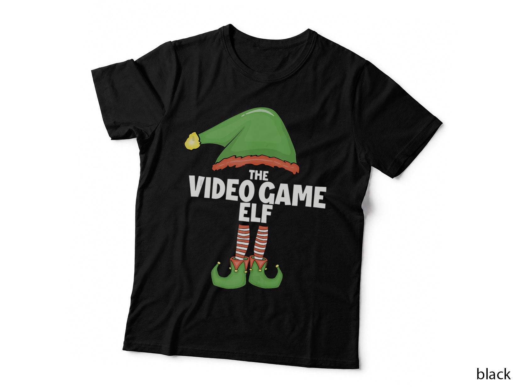 Video Game Elf Tshirt Family Xmas Holiday Santa T-Shirt
