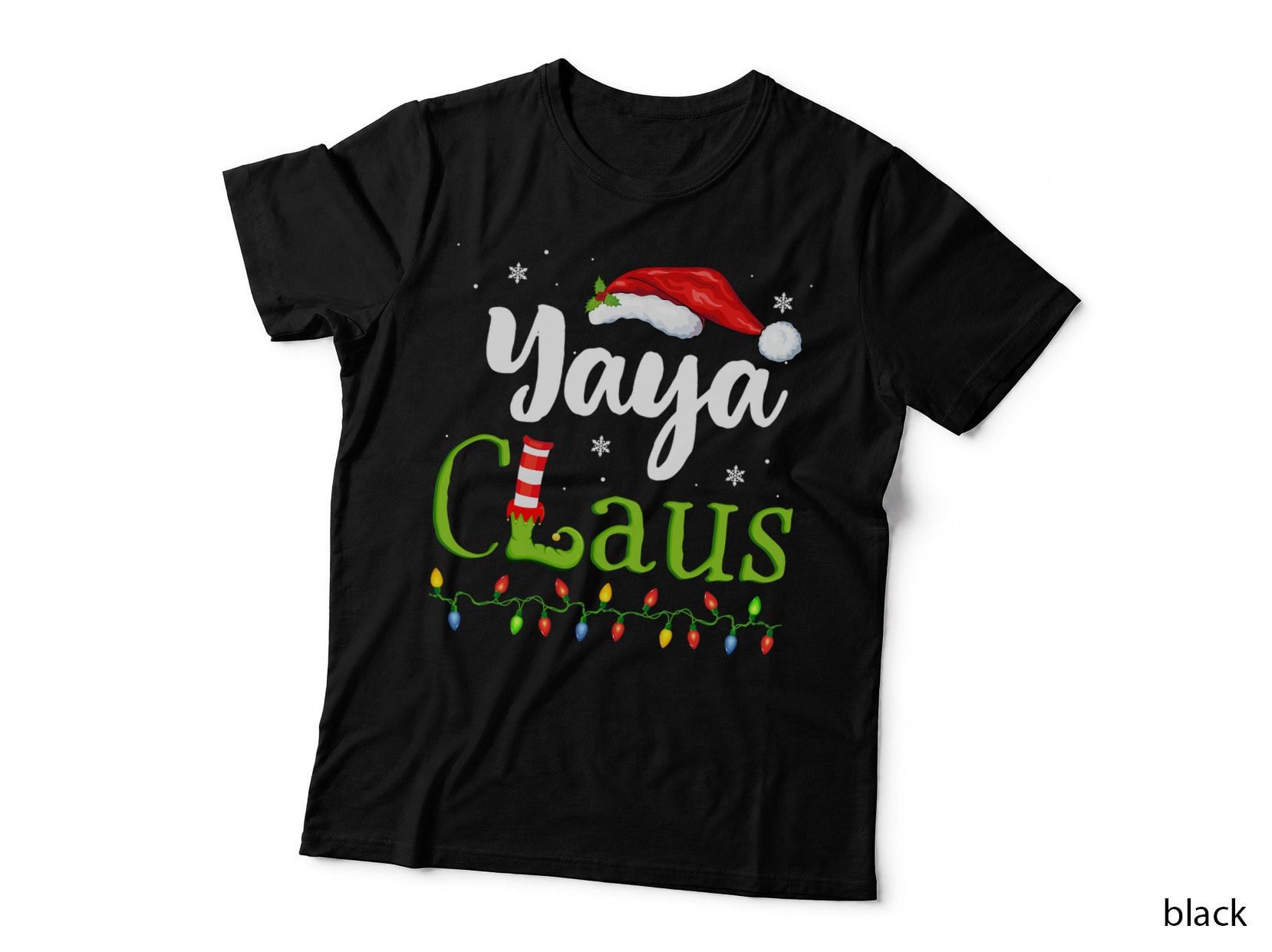 Yaya Claus Funny Grandma Santa Pajamas Christmas Idea T-Shirt
