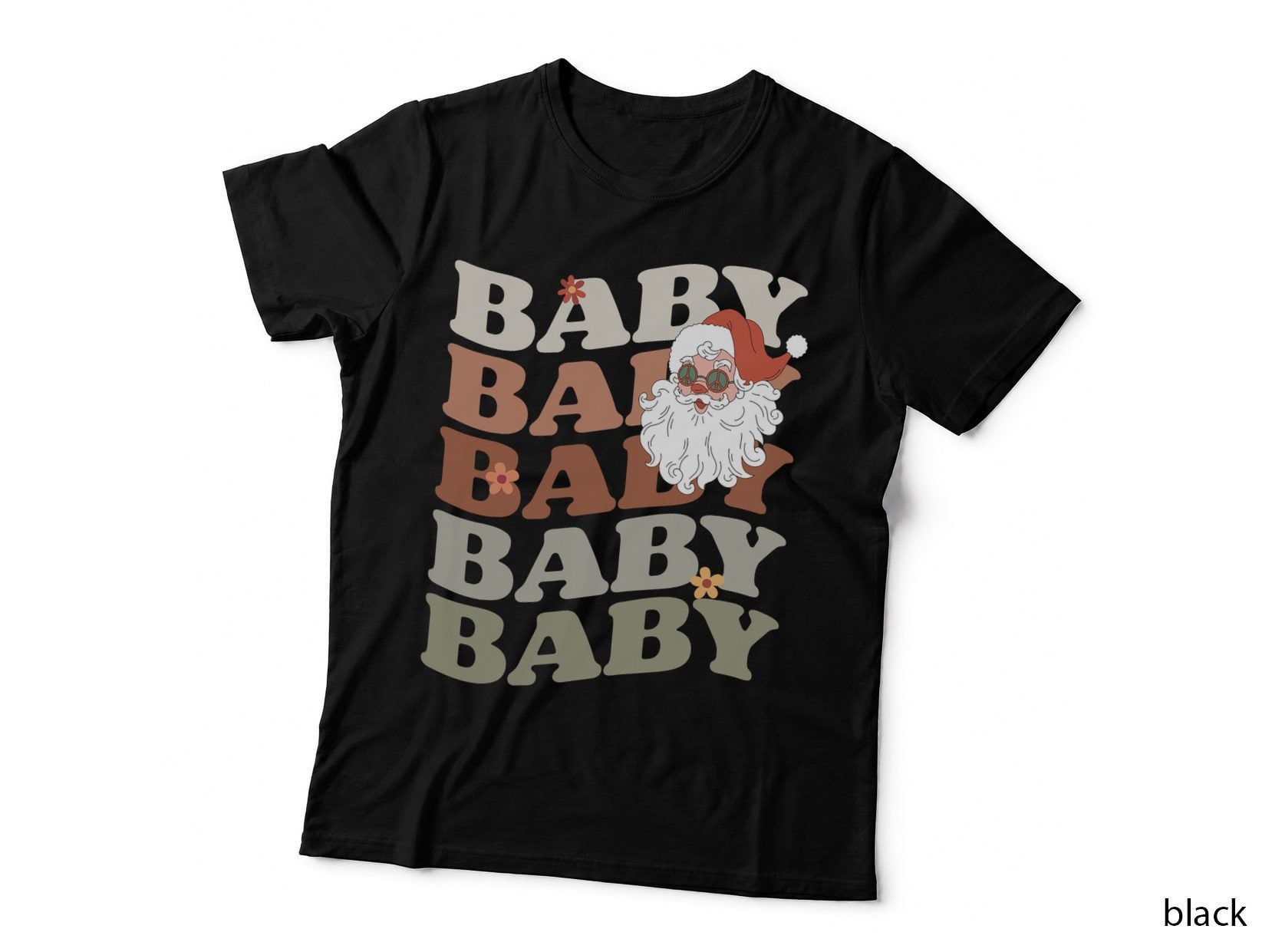 Baby Retro Santa Claus Groovy Christmas Xmas Party T-Shirt
