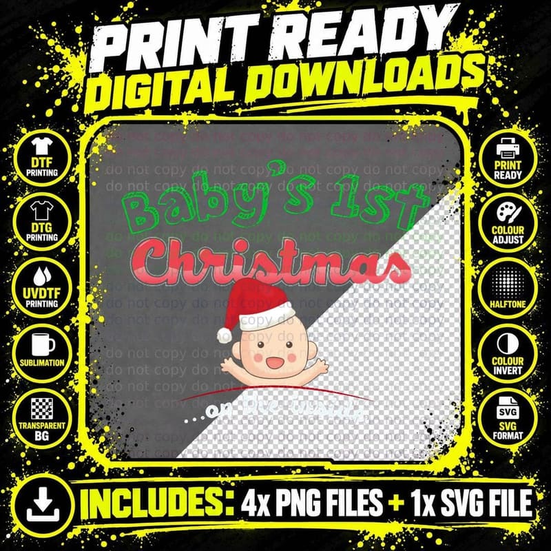 Baby's First Christmas on the Inside Pregnancy Shirt Png SVG Digital Bundle
