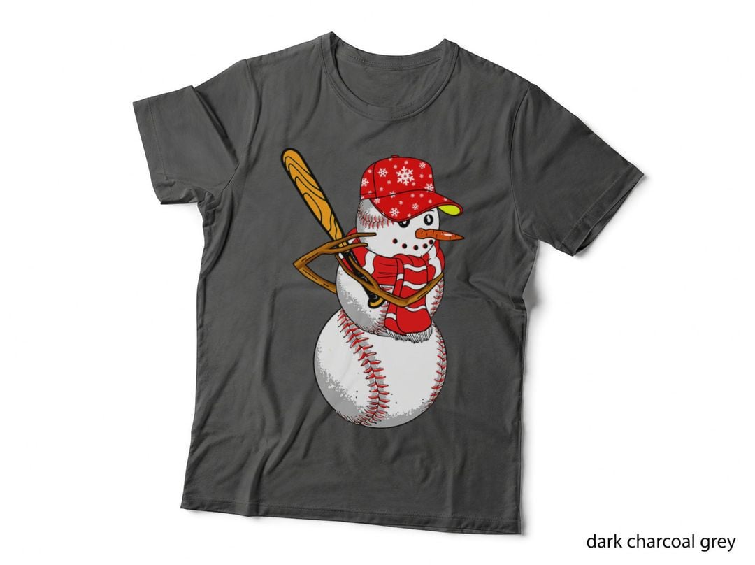 Baseball Snowman Snow Balls Christmas Family Matching Pjs T-Shirt