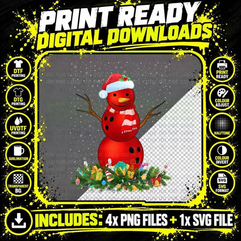 Bowling Ball Xmas Santa Bowling Ball Snowman Christmas Png SVG Digital Bundle