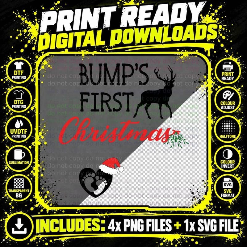 Bumps First Christmas Crewneck Sweatshirt Png SVG Digital Bundle