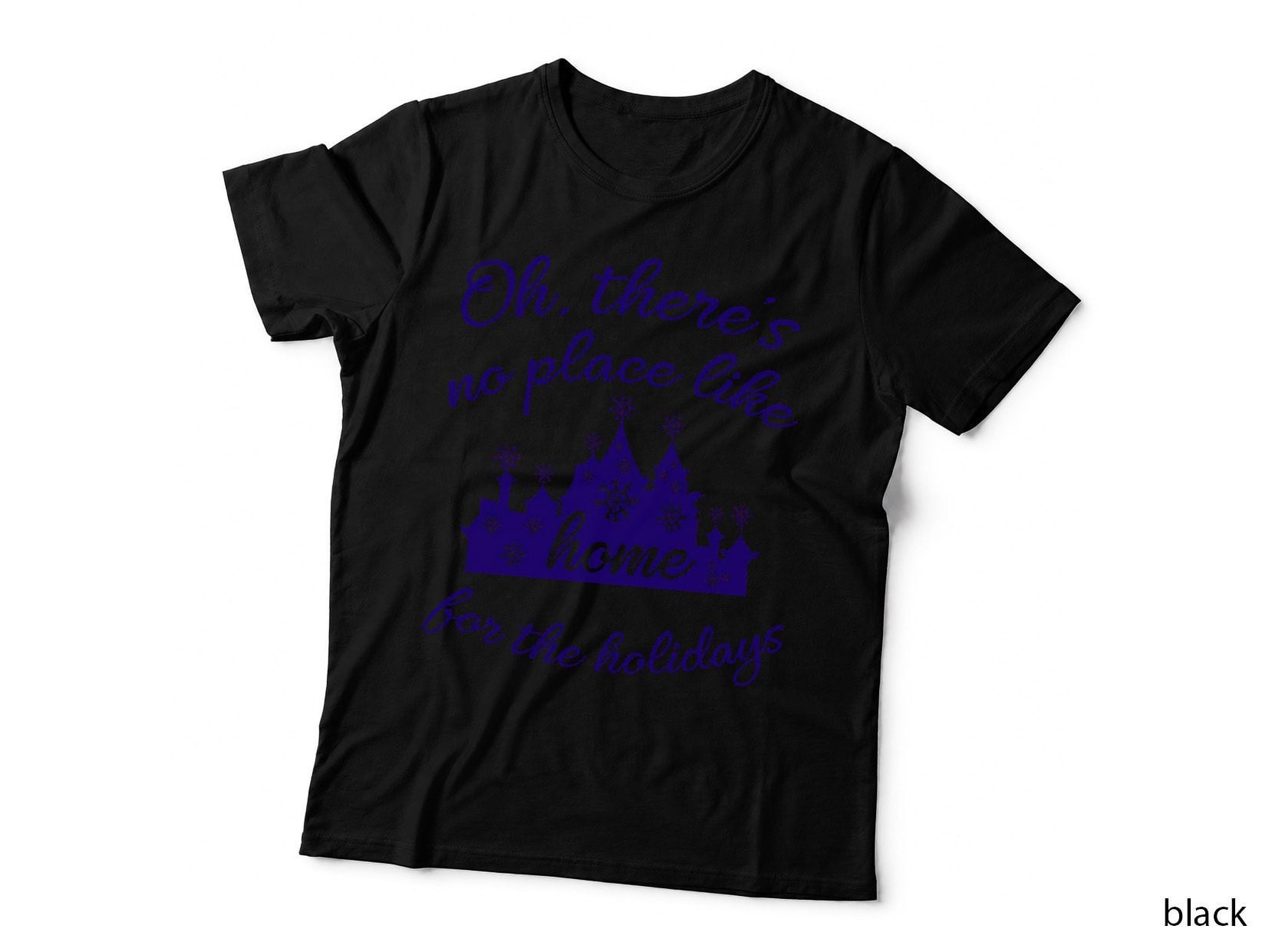 Castle Home for the Holidays in Blue - Crewneck Sweatshirt T-Shirt