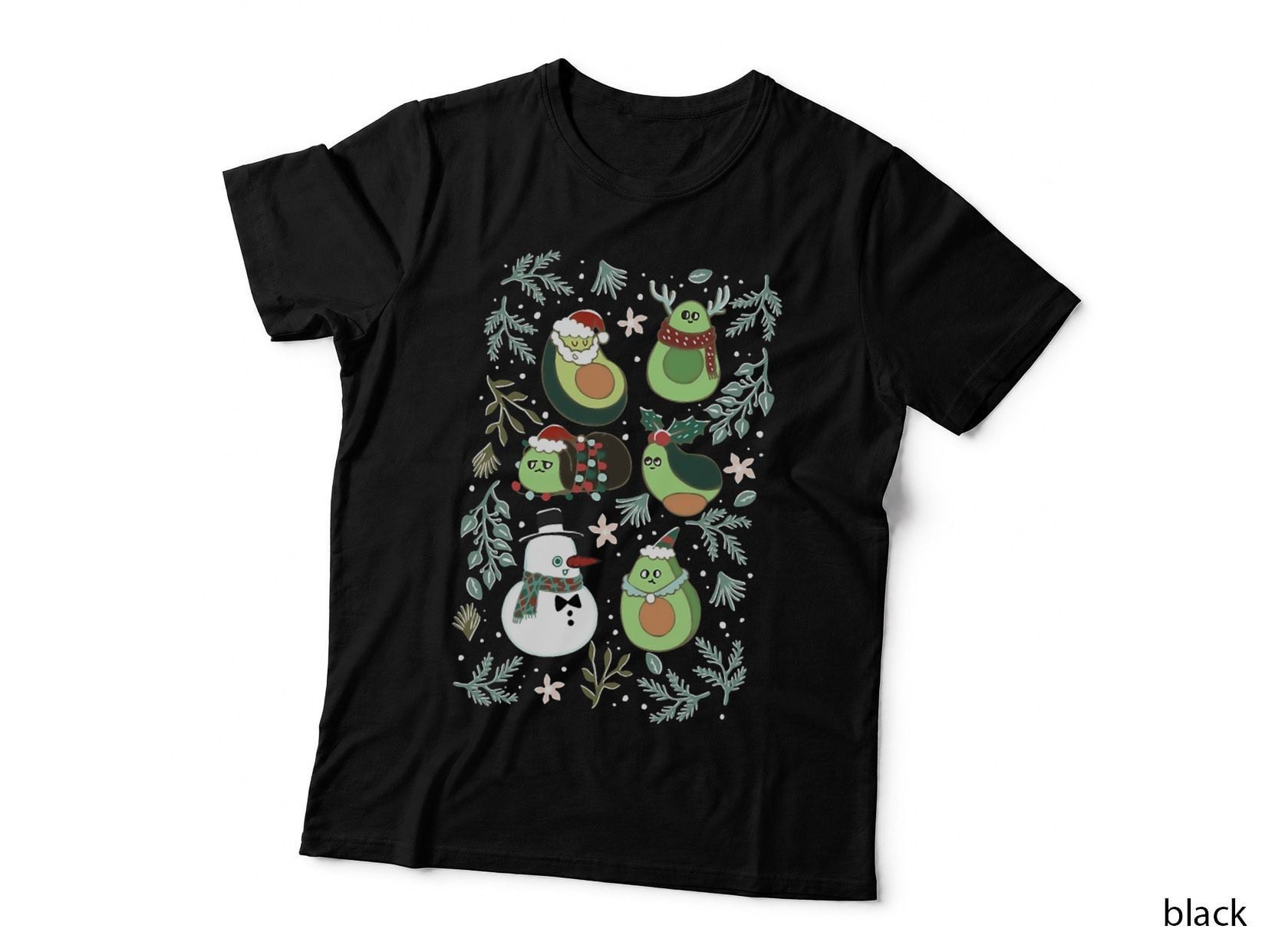 Christmas Avocado Crewneck Sweatshirt, Xmas Present, Festive Wear T-Shirt