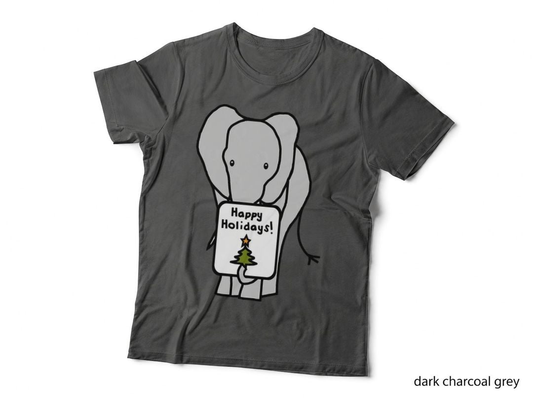 Christmas Elephant Says Happy Holidays Crewneck Sweatshirt T-Shirt