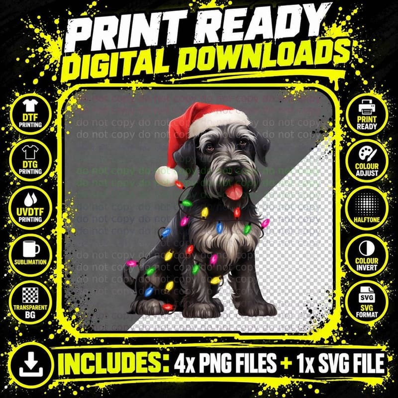 Christmas Giant Schnauzer Crewneck Sweatshirt Png SVG Digital Bundle