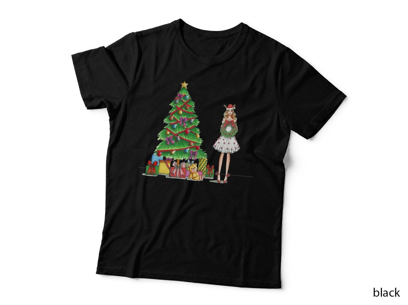 Christmas Illustration 1 Crewneck Sweatshirt, Festive Wear T-Shirt