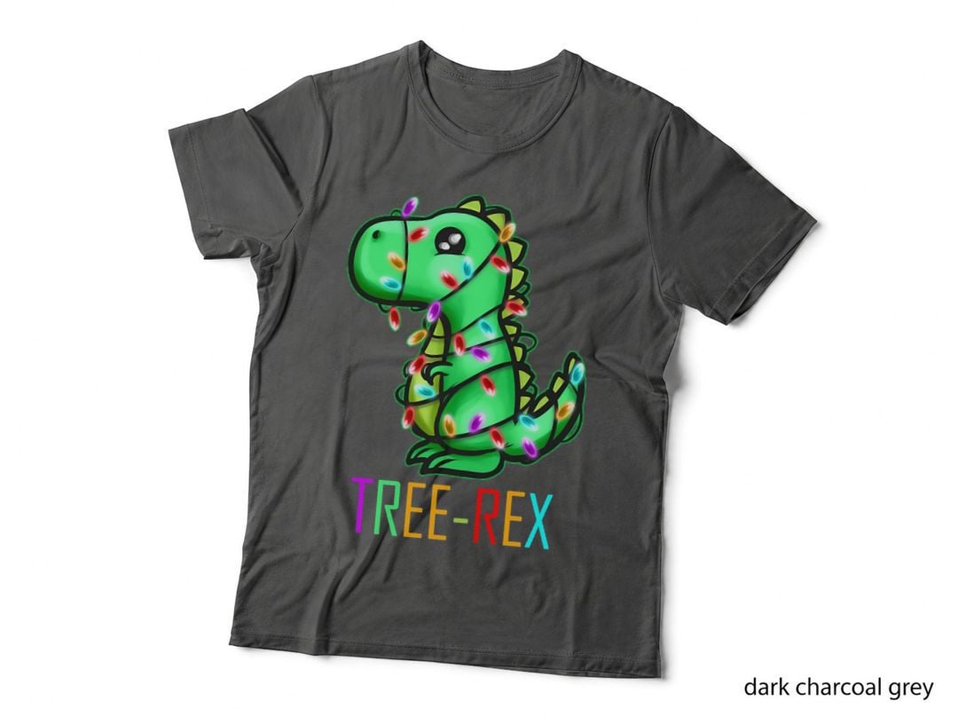 Christmas Tree Rex T-Rex Fairy Lights Light Chain Christmas Crewneck Sweatshirt