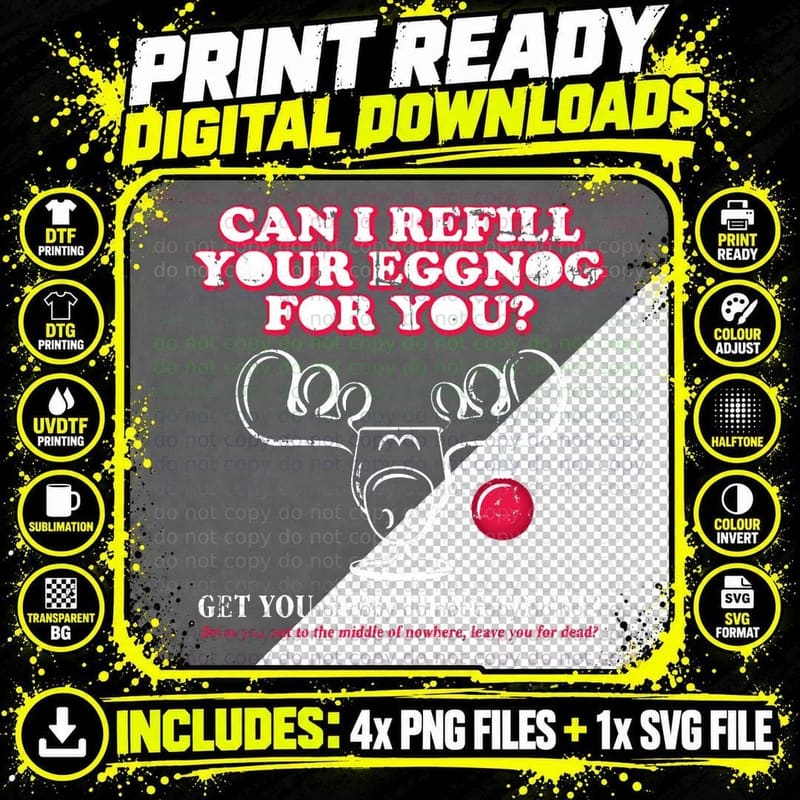 Christmas Vacation Eggnog (2020 Variant) Crewneck Png SVG Digital Bundle