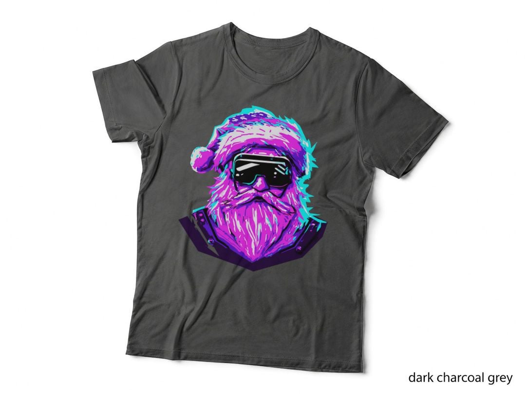 Ciberpunk Santa 2 Crewneck Sweatshirt, Xmas Present, Festive Wear T-Shirt