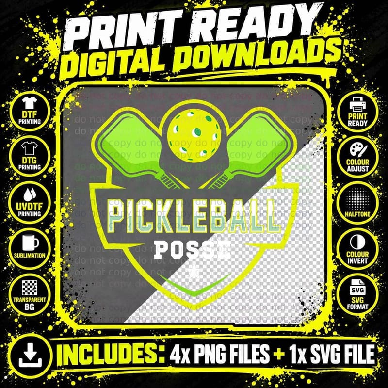 Cool Playing Pickleball Paddle Pun Lover Player Men Png SVG Digital Bundle